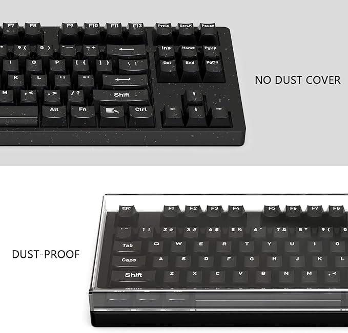 Geekria Tenkeyless TKL Keyboard Dust Cover, Clear Acrylic Keypads Cover for 80% Compact 87 Key Computer Mechanical Gaming Keyboard, Compatible with Logitech G PRO / G515 Lightspeed TKL