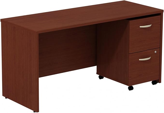 Bush Business Furniture Series C 60W Desk/Credenza Shell with 2-Drawer Mobile Pedestal