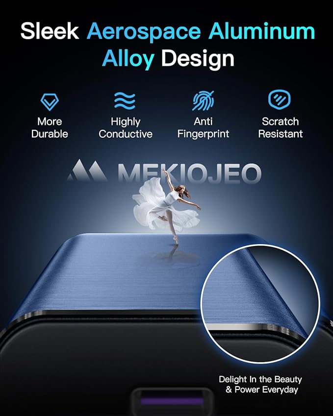 MEKIOJEO Aluminum Alloy 380W 12 Ports powerful USB C Charger Fast USB C Charging Station 65W Laptop GaN Charger for MacBook Pro/Air/iPad Pro/iPhone (Blue)