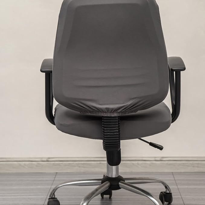 Melaluxe Computer Office Chair Covers, Protective & Stretchable Universal Chair Cover, Stretch Rotating Chair Slipcover (Dark Grey)
