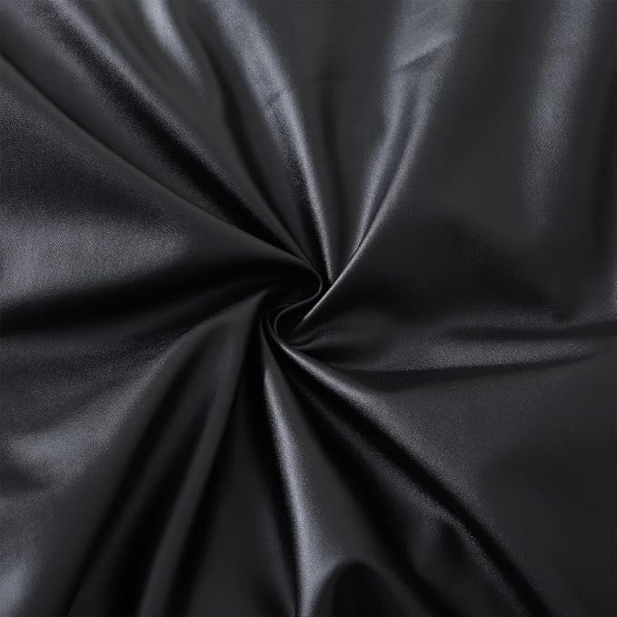 lygooh Waterproof Seat Covers Stretchable Desk Chair Cover Leather Computer Chair Slipcover Removable Washable Rotating Chair Covers for Rotating Office Chair Seat (Black, Chair Seat Cover)