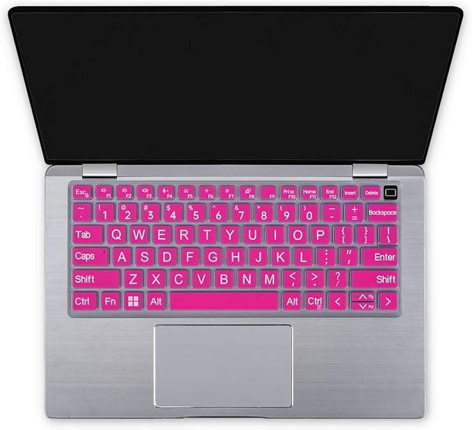 Large Print Keyboard Cover Skin for Dell Latitude 7420 7430 7440 7450 14", Latitude 14" 3440 3450 5420 5430 5431 5440 5450 9420 9430, Latitude 9510 9520 7520 15.6 & 7650 7640 16" Laptop, Hot Pink