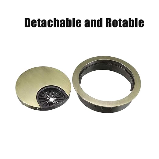 TuTuYa 2PCS Desk Grommet, Bronze Desk Grommet 3-1/6inch(80mm) Desk Cable Grommet Desk Cable Hole Covers with Hole Saw, Ideal Solution for Office and Home Table Cable (Bronze,3-1/6inch)