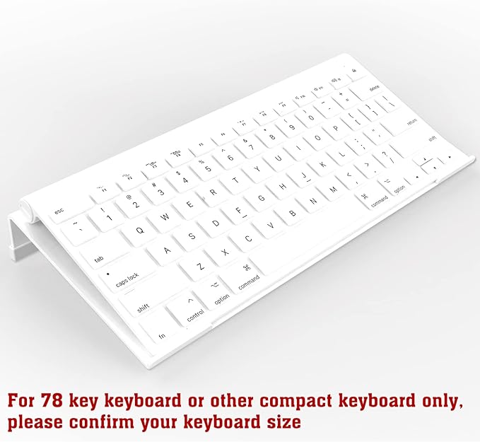 KOTEMON Mini Computer Keyboard Stand - 11.8'' x 5.1'' - Acrylic Keyboard Holder for 78 Keys, Universal Compact, with White Silicone Strip