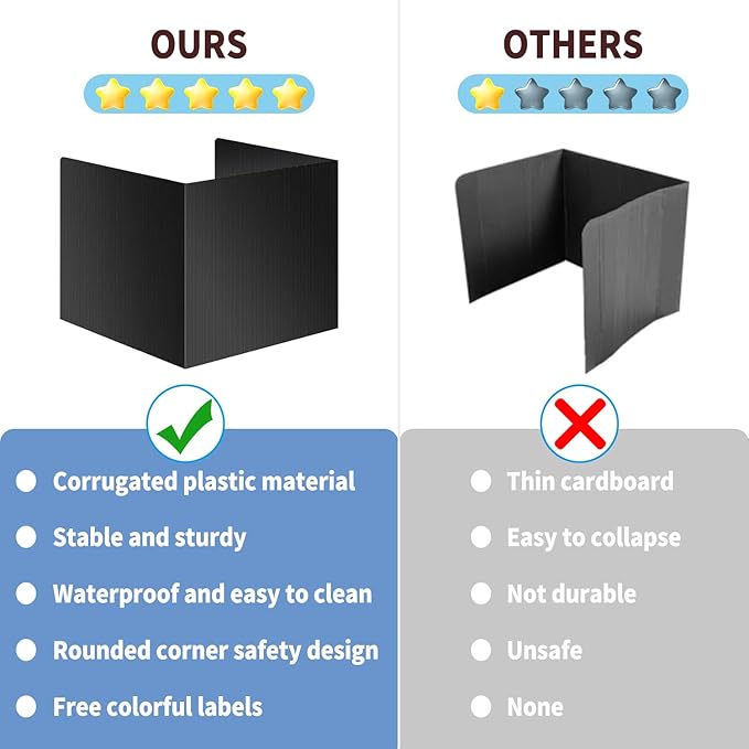 2 Pack Black Desk Dividers for Students, Waterproof Plastic Study Boards, Durable Exam Privacy Shields, Classroom Privacy Folders, Ideal School Supplies for Focused Learning (2 Pack)