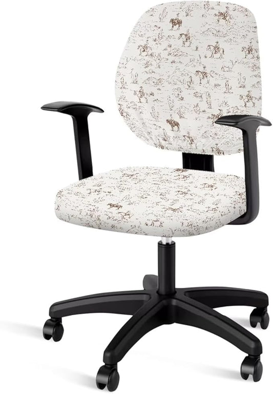 Western Cowboy Office Chair Covers 2 Piece Stretchable Office Chair Seat Cover Horse Chair Cover Decorative for Women Universal Desk Rotating Chair,Computer Chair Slipcover