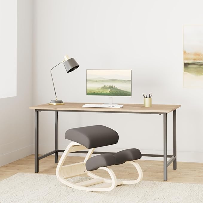 Ergonomic Kneeling Chair with Extra Padding - Posture Support Comfortable Desk Chair - Angled Rocking Stool & Balancing Seat - Natural Relief for Neck or Back Pain (with Extra Padding)
