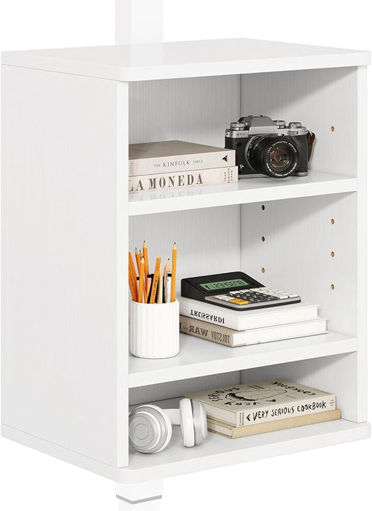 IBUYKE Under-Desk Storage Cabinet Adjustable Cabinet Fits with Standing Desks & Any Desk Legs Clamp-on Shelf for Office and Gaming Room for Elevating Your Workspace UTMZ012W