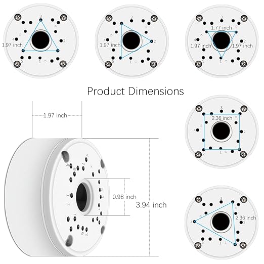 OOSSXX Metal Junction Box Mount Bracket, Universal for Bullet Security Camera, Aluminum Waterproof Hide Cable Junction Box Compatible with Solar Panel, Fits Wall Ceiling (White 1-Pack)