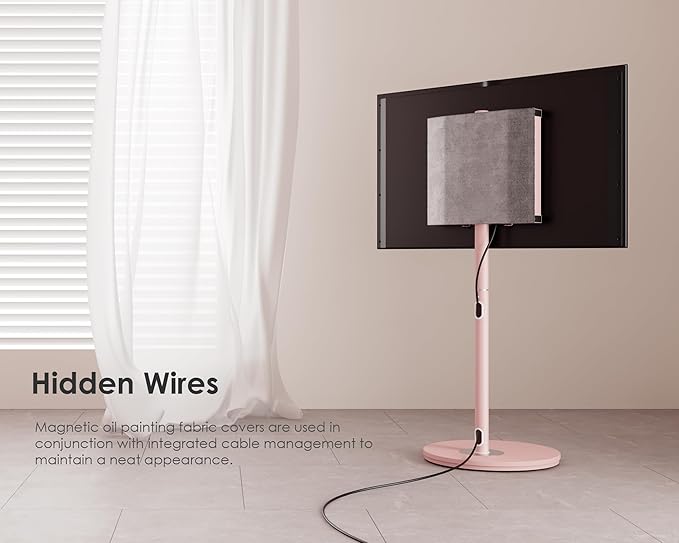 FITUEYES Design Mobile Rolling TV Cart for 32-65 Inches Television, Modern Corner TV Floor Stand on Wheels Fits Max VESA 400x400mm, V2 Portable Smart Television Cart,Pink, Master Series