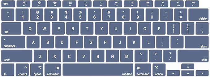 MOSISO Keyboard Cover Compatible with MacBook Air 13 inch 2022 2021 2020 Release A2337 M1 A2179 Retina Display with Touch ID Backlit Magic Keyboard, Waterproof Protective Silicone Skin, Steel Blue