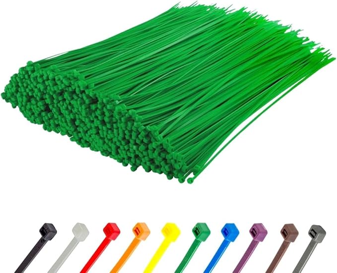 GTSE 14 Inch Green Zip Ties, 5,000 Bulk Pack, 50lb Strength, UV Resistant Long Nylon Cable Ties, Self-Locking 14" Tie Wraps