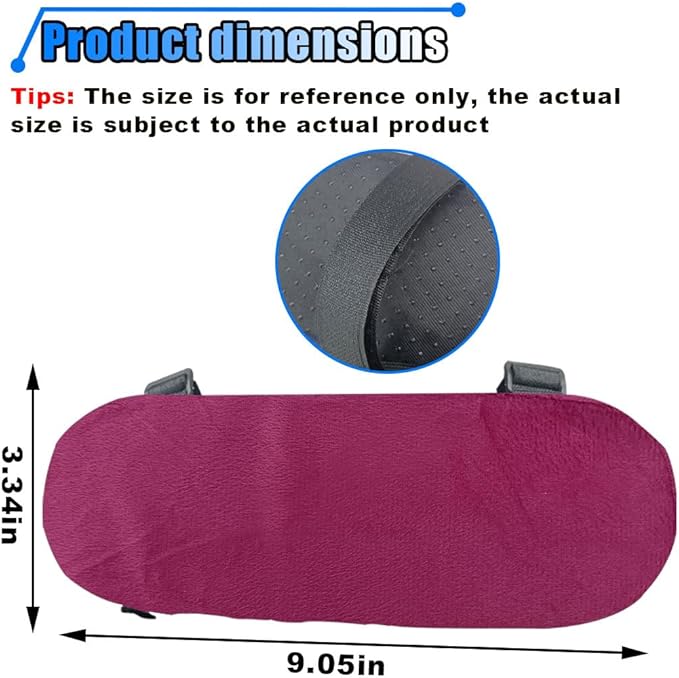 BDZMC 2PCS Car Seat Armrest Covers, Soft & Comfortable Office Chair Arm Pad, Anti-Scratch Car Armrest Cushion, Universal Car Armrest Pillow Protector Cover for Most Cars (Purple)