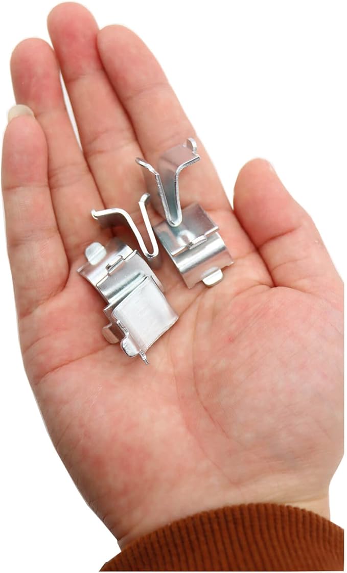 20 Pieces Adjustable Steel Pilaster Shelf Clips Support, Shelving Bracket Clips for Metal and Wood Shelves, Silver