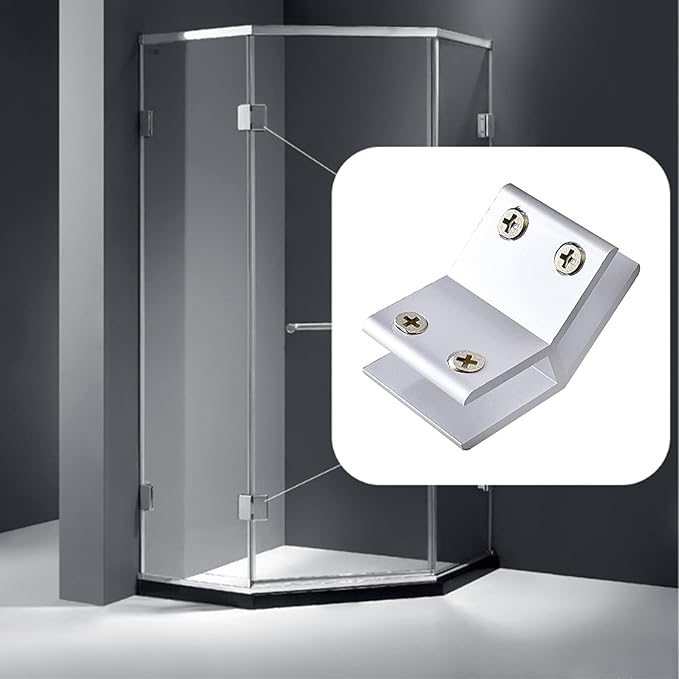 INCREWAY Glass Clamp, 2 Pack Adjustable Double Side Aluminum Alloy Shelf Support Bracket, Clip Clamp Holder for 10-12mm Thickness, 135 Degrees