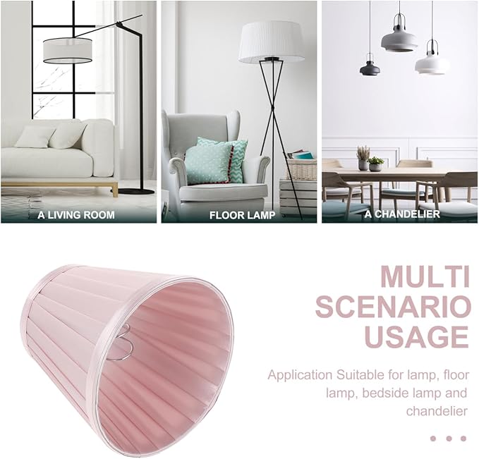 Hemobllo Small Lamp Shade - Clip On Bulb Lampshade Fabric Mini Replacement s for Table s, Floor s, Wall s, 5x5x3 Inch, Pink
