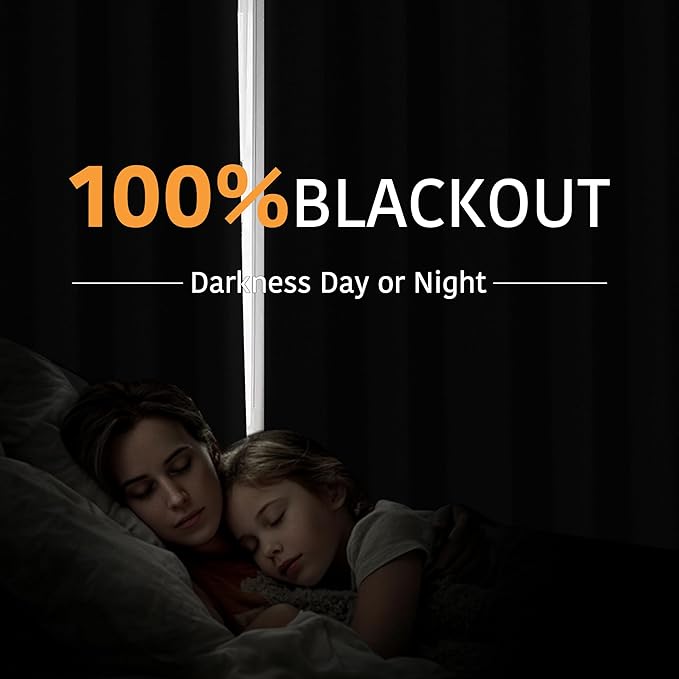 RYB HOME Extra Long 100% Blackout Room Divider Curtains for Bedroom 108 Inch Long, Extra Wide Privacy Sliding Door Blinds for Patio/Living Room/Dining, 1 Panel, W100 x L108, Black