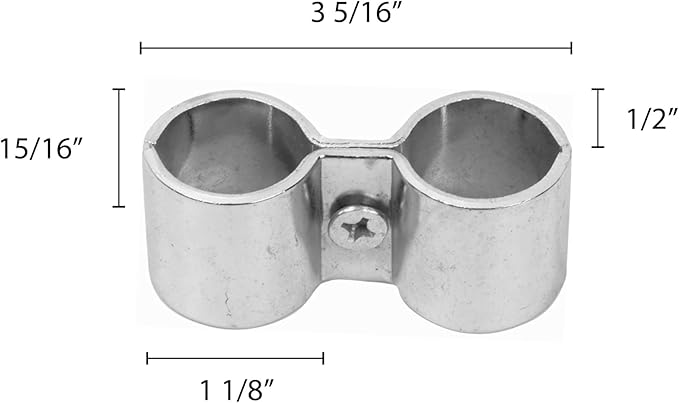 TrueCraftware- 3-1/4" x 7/8" x 1-3/8" Post Clamp Iron Set of 4- Post Clamps to Join Wire Shelving Units for Shelving Unit Steel Wire Rack Storage Shelving Organizer Home Kitchen Restaurants