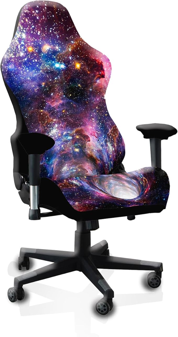 Gaming Chair Covers Slipcovers, 3D Printing Stretchable Elastic Computer Reclining Gaming Chair Seat Cover with Armrest Cover (No Chairs)(E)