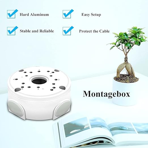 Metal Aluminum Waterproof Junction Box Mount Bracket, Universal for Bullet Security Camera Waterproof Hide Cable Junction Boxs Compatible Video Surveillance Cameras