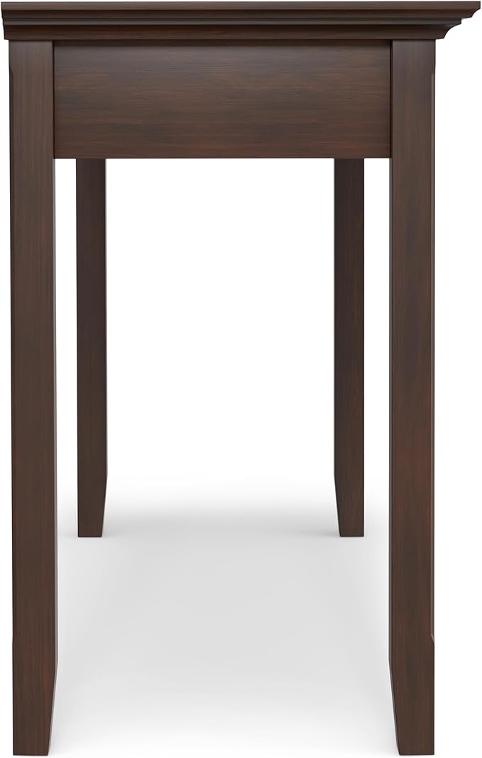 SIMPLIHOME Amherst Desk - 54 Inch Wide Solid Wood Writing Desk in Russet Brown, Transitional Home Office Computer Table for Workspace or Study with 2 Drawers and Flip-Down Keyboard Tray