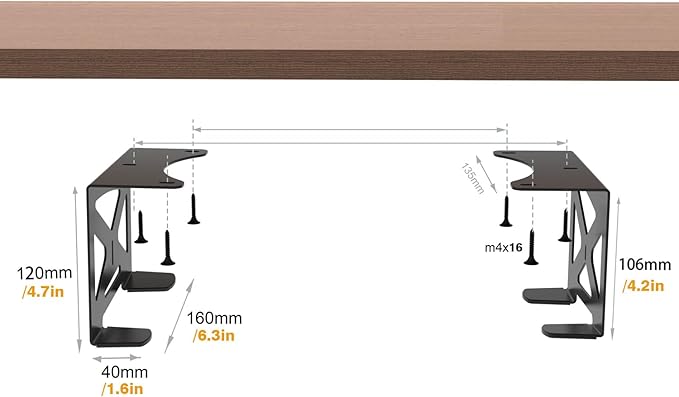 Monzlteck Under Desk Holder for PS5/PS5 Slim/Pro,Stealth Mount Compaitble with PlayStation 5 Disc & Digital Edition Console,Space Saving,DP-05