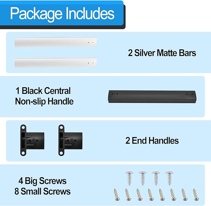 Gekufa Adjustable RV Screen Door Cross Bar Handle Universal Fit for Camper and Motorhome, 21-5/8" to 28-5/8", Durable Aluminum Frame with Non-Slip Grip