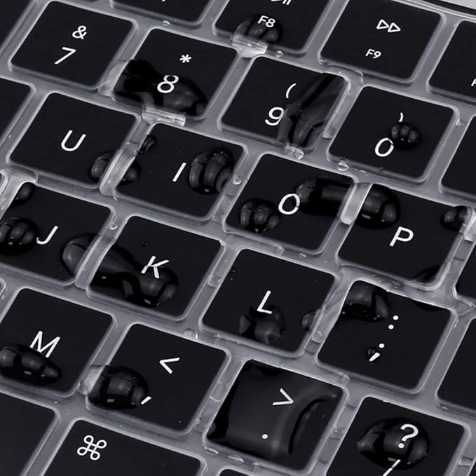 ProElife Keyboard Cover Skin for MacBook Air 13.6 inch 15 inch 2026-2022 M5 M4 M3 M2, Ultra Thin Keyboard Protector U.S Enter for 2026-2022 Air 13.6'' 15'' M5 M4 M3 M2 Accessory (Black)