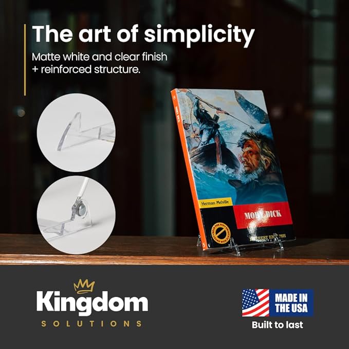 KINGDOM SOLUTIONS MADE IN USA 36-Pack Adjustable Acrylic Easels - Plate Stand - Sturdy Book Stand for Art, Pictures, Plates, Frames - Unique on the Market