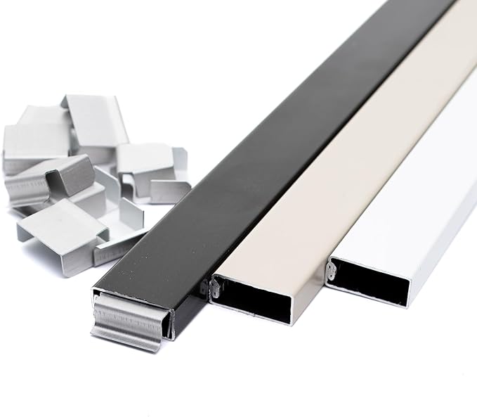 Window Screen Spreader Bar - 46” White, Tan, Bronze - 6 or 12 Pack with End Clips - Insect Screen Horizontal Rail, Aluminum Bug Screen Cross Bar (Tan, 12 Lengths & 30 End Clips)