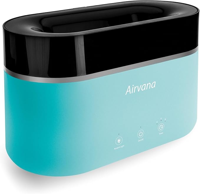 AquaFlame Ultrasonic Humidifier (.75L / .20 Gal) - Vibration Technology Humidifier with Essential Oil Diffuser – Tabletop Design for Personal Use, Dorm Rooms, & Desks - Turquoise