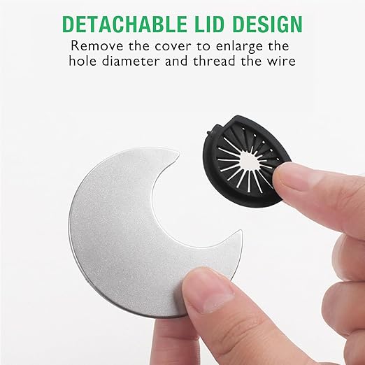 EASYEAH 10 Pcs Desk Grommet 2" / 50 mm, Desk Cord Hole Cover, Cable Grommet ABS Plastic, Desk Hole Grommet for Home & Office Pc, Detachable Cable Cord Organizer-Silver Sand
