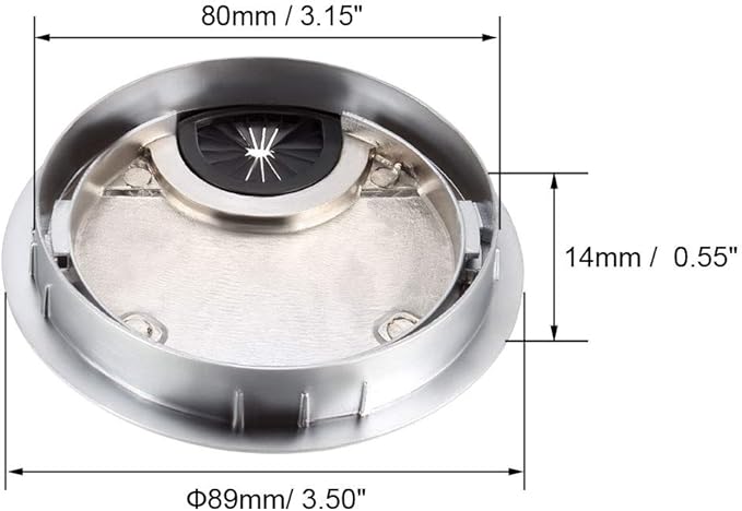 uxcell Cable Hole Cover, 3.1Inch/80mm Zinc Alloy Desk Wire Cord Cable Grommets Hole Cover for Office PC Desk Cable Cord Organizer, Silver Tone