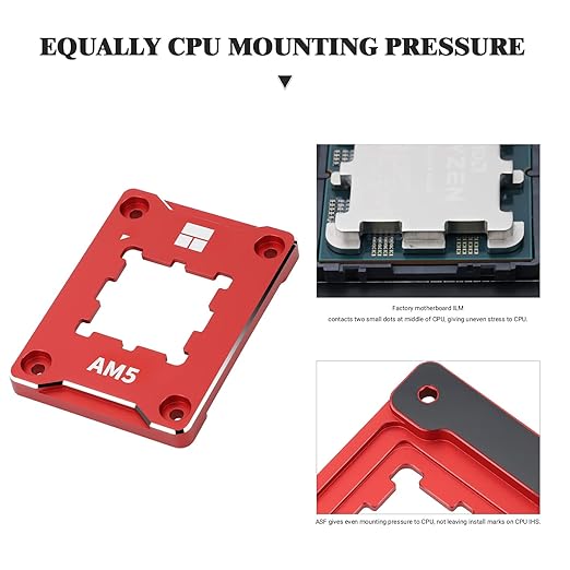 Thermalright ASF-RED AM5 CPU Holder, Corrective Anti-Bending Fixing Frame, Full-fit Fixed Non-Marking Mounter, AM5 Anti-Bending Contact Frame, CPU Cooler Standard