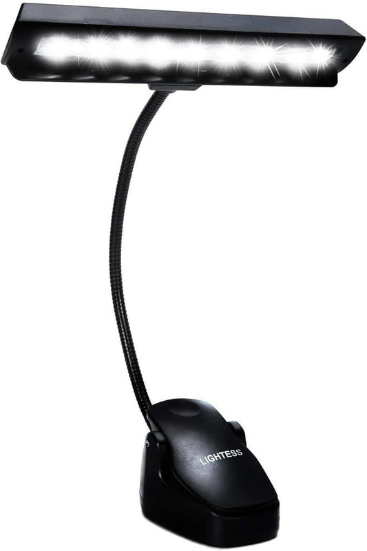 Lightess Dimmable Music Stand Lights Clip on Book Light Piano LED Reading Lamp USB Desk Lamp, Black