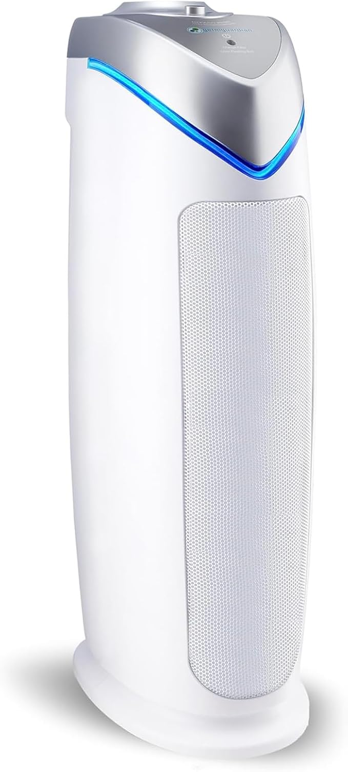 GermGuardian Air Purifier with HEPA 13 Filter, Removes 99.97% of Pollutants, Covers 743 Sq. Foot Room in 1 Hour, UV-C Light Helps Reduce Germs, 22 Inch, 2-Pack, White, AC4825W2PK