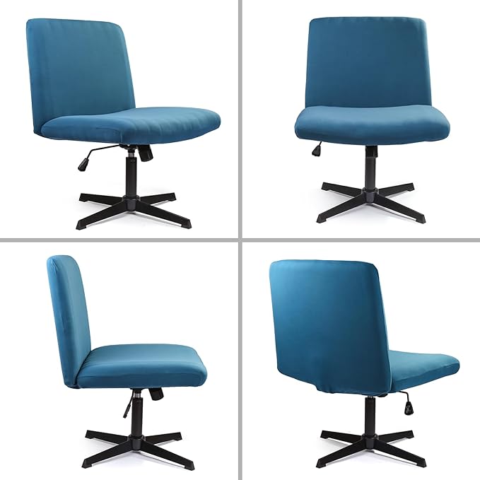 Iauddy Armless Criss Cross Office Desk Chair Cover Slipcover,Accent Mid Back Wide Swivel Task Vanity Slipper Chair Protector Stretch Removable Without Arms for Accent Chair