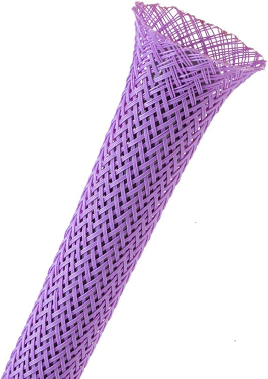 2" PET Expandable Braided Sleeving - Color: Purple - Length: 50FT