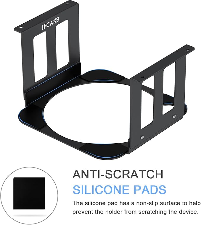 IFCASE Aluminum Under Desk Mount for Mac Studio M4 M3 M2 M1 Max, Ultra with Anti-Scratch Pad (Black)