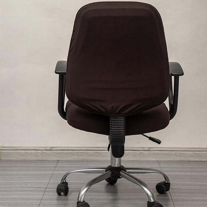 Melaluxe Computer Office Chair Covers, Protective & Stretchable Universal Chair Cover,Stretch Rotating Chair Slipcover (Coffee)