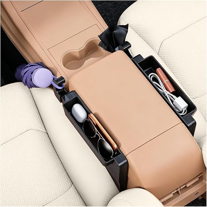 2 in 1 Large Car Steering Wheel Tray Table, Car Seat Gap Filler Organizer, Detachable Car Desk with Carbon Fiber Texture, Steering Wheel Laptop Mount Food Tray Fit for Most Cars