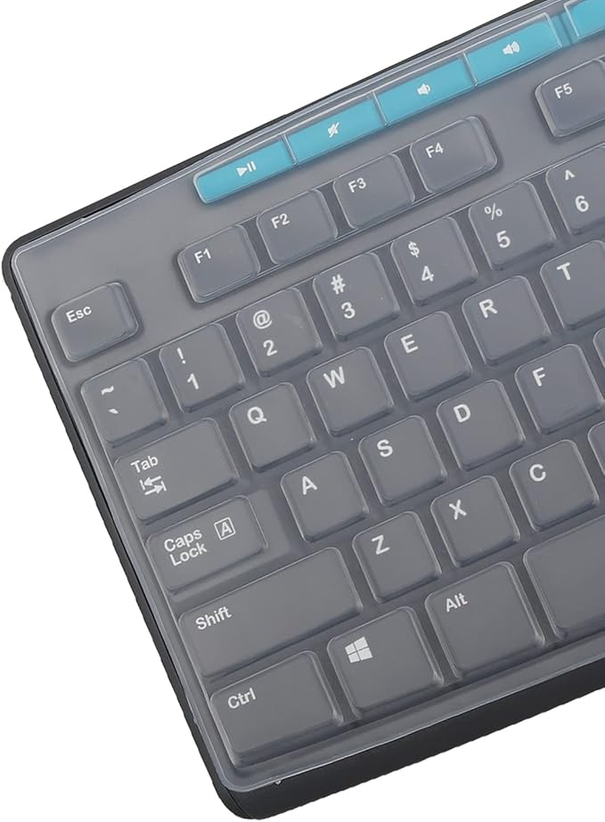 Keyboard Cover for Logitech MK370 MK295 MK275 MK270 Wireless Keyboard, Logitech K200 K260 K270 MK200 MK260 Keyboard Cover Skin Protector (NOT Fit Other Model Keyboards)-Clear