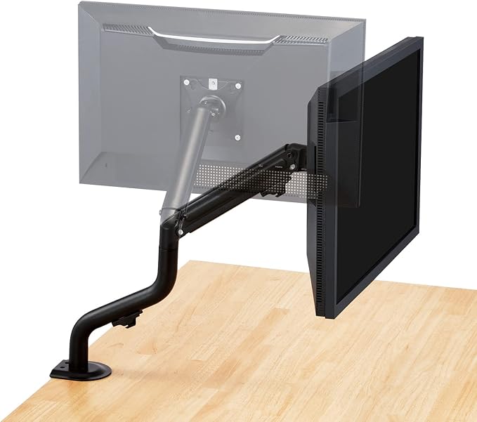 Elecom DPA-SL05BK Monitor Arm, Display Arm, Single Arm, Spring, Load Capacity: Approx. 4.4 - 17.6 lbs (2 - 8 kg),