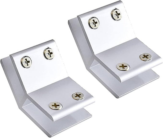 INCREWAY Glass Clamp, 2 Pack Adjustable Double Side Aluminum Alloy Shelf Support Bracket, Clip Clamp Holder for 10-12mm Thickness, 135 Degrees
