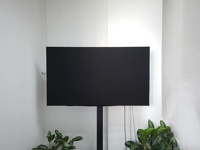 Indoor TV dust cover, elastic fabric with adjustable size, Suitable for most brands of 40-45 inch flat or curved TVs (Black, 40 - 45 inches)
