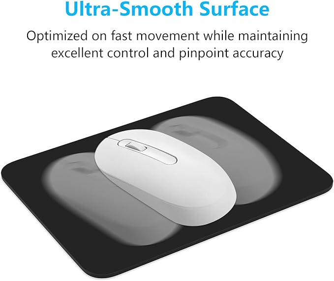 Dapesuom Small Mouse Pad, 6 x 8 Inch Thick Rubber Premium-Textured Non-Slip Portable & Washable Mini Mouse Mat for Women Men Wireless Laptops Keyboard Tray Gaming Work Computer Office Travel, Black