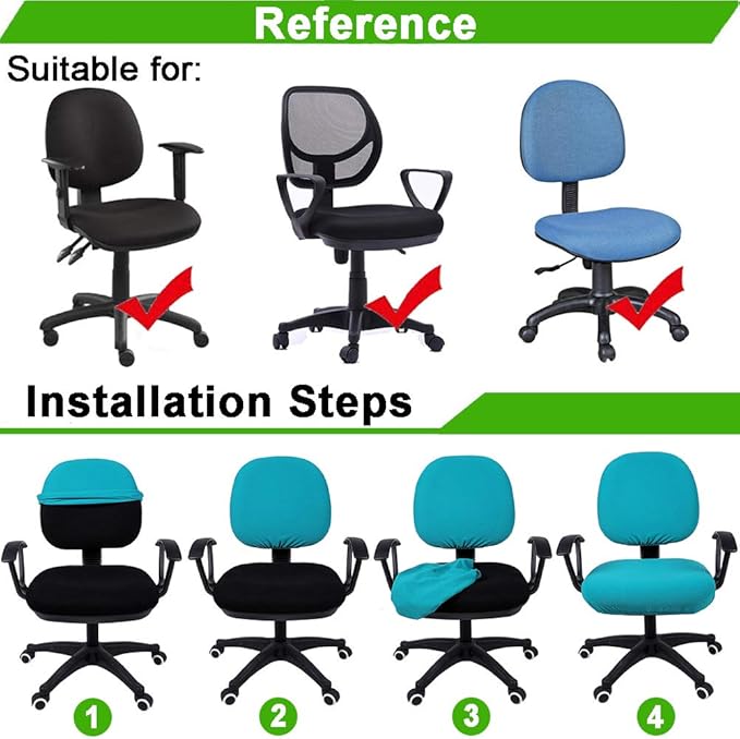 Smiry Stretch Jacquard Office Computer Chair Covers, Removable Washable Universal Desk Rotating Chair Slipcovers Protector, Seat + Backrest Cover, Olive Green