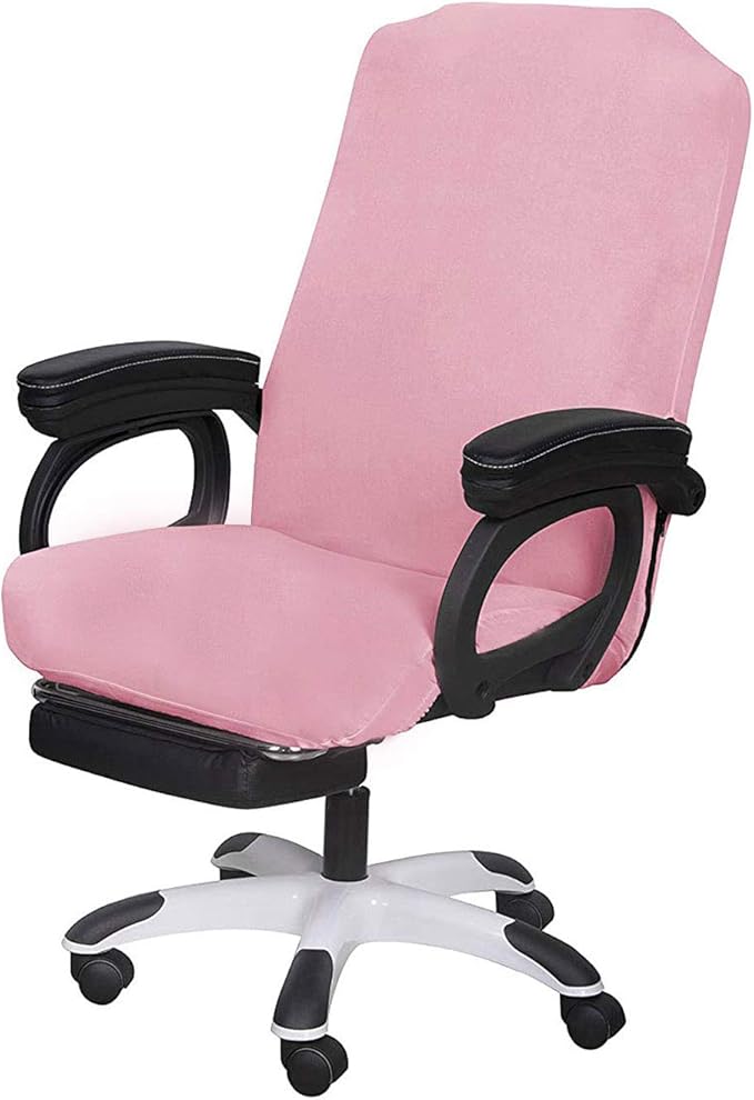 SARAFLORA Office Chair Cover- Large, Pink Removable Computer Chair Cover for Office Chair with Zipper for Universal Rotating Chair Desk Chair Cover High Back Chair Seat Washable Protector for Pets