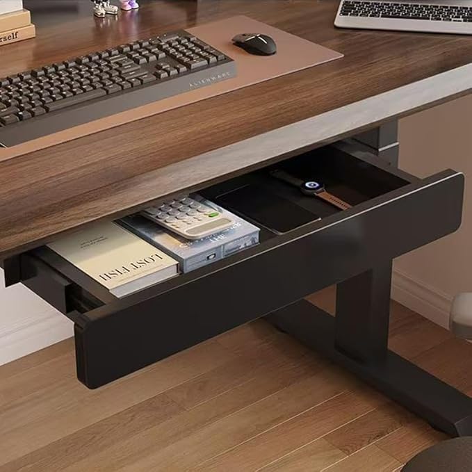 Under Desk Mounted Sliding Drawer to Pull Out, Attachable Desk Pencil Drawer with Ball-Bearing Slides, Metal and Plastic Storage Drawer (Black)