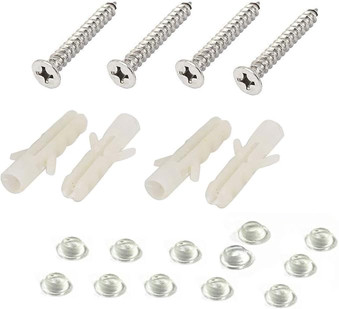 XMHF Stainless Steel Rectangle Adjustable Clip Clamp Silver Tone Bracket Holder for 6-10mm Thickness Glass Pack of 8